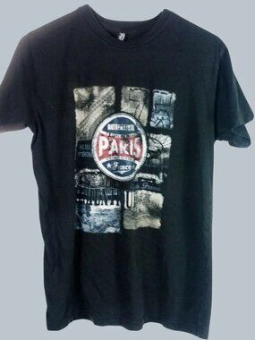 Paris France Graphic Travel T Shirt Womens M Black Streetwear Retro City